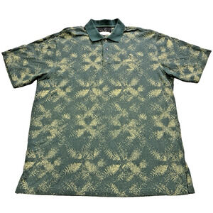 Bellagio International Tour - Golf Polo Shirt-Green & Tan -Short Sleeve-Sz Large